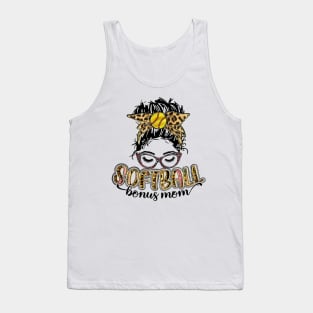 Softball Bonus Mom Leopard Tank Top